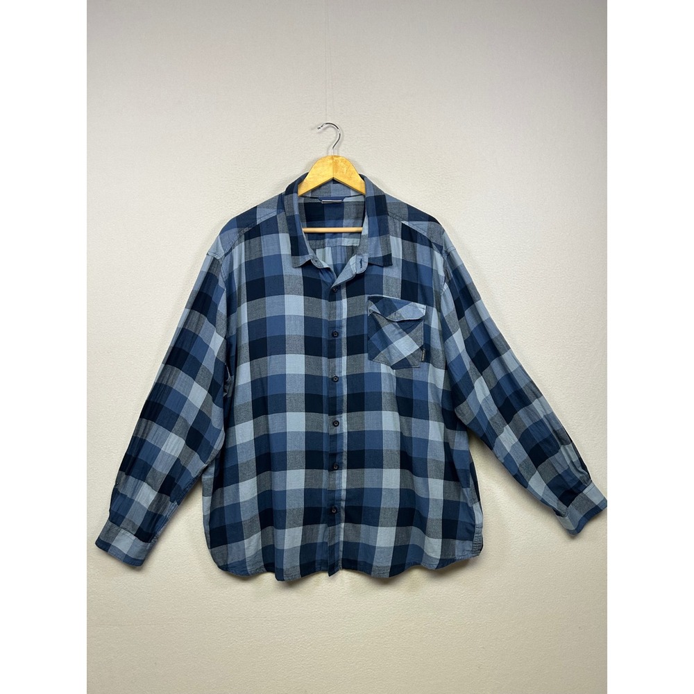 Columbia Gorpcore Outdoorsy Mens XXL Blue Buffalo Plaid Button Down Shirt